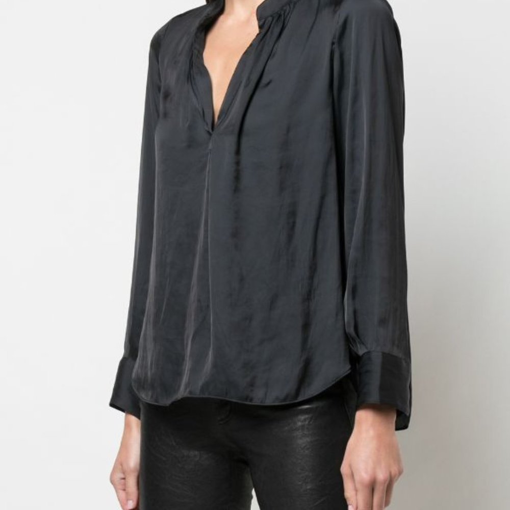 H&M Black Cut Out Neck Blouse